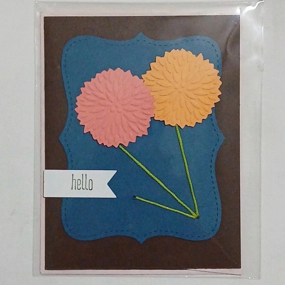 Handmade Greeting Card Hello Flower New